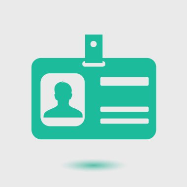 Kimlik kartı simgesi. Düz tasarım stili vektör illüstrasyon