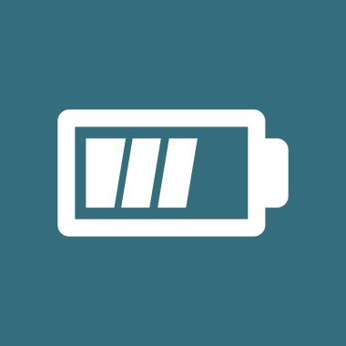 Pil şarj simgesi vektörü. Düz tasarım tarzı. Vektör renk illüstrasyon