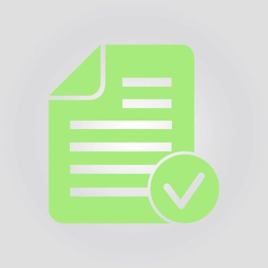 Belge listesi vektör simgesi. Düz tasarım renk vektör illüstrasyon.