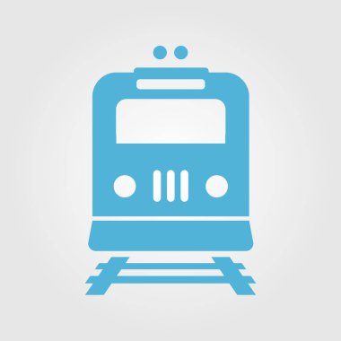 Tren simgesi. Metro sembolü. Tren istasyonu tabelası. Vektör çizimi