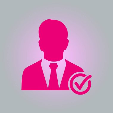 Kullanıcı işareti simgesi. Düz tasarım stili.