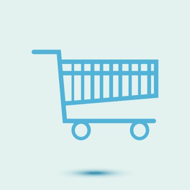 Alışveriş grafiğinin düz simgesi. Soyut renk simgesi