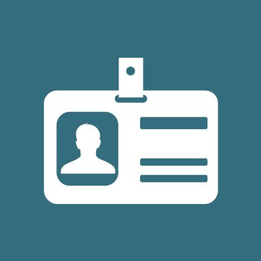 Kimlik kartı simgesi. Düz tasarım stili vektör illüstrasyon