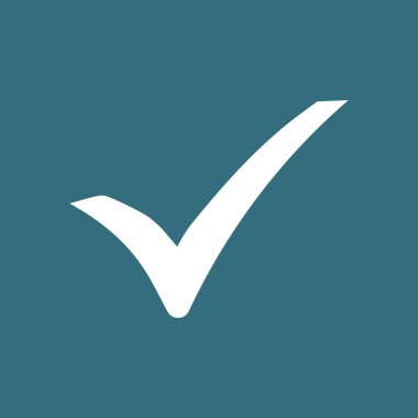 Onay kutusu düğmesi simgesi. Onay işareti soyut renk vektör illüstrasyon