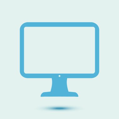 bilgisayar ekran işareti simgesi. Monitör simgesi. Düz tasarım stili.