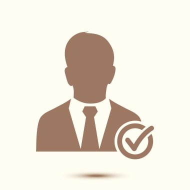 Kullanıcı işareti simgesi. Düz tasarım stili.