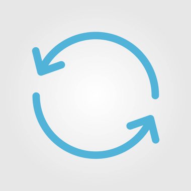 Ciircular ok işareti simge vektör. Düz tasarım stili.