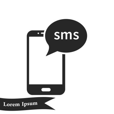 Sms sohbet simgesi. Soyut renk vektör illüstrasyonu