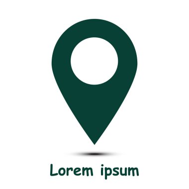 pin işaretçisi basit simgesi, vektör çizim