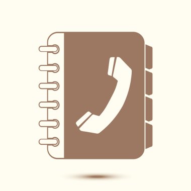 Telefon Rehberi düz simgesi. Düz tasarım stili.