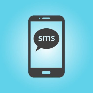 Sms sohbet simgesi. Soyut renk vektör illüstrasyonu