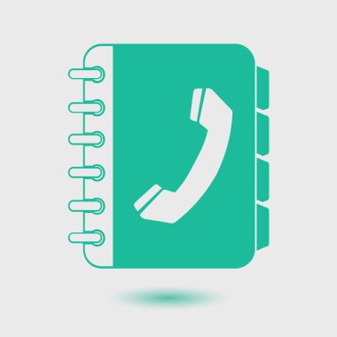 Telefon Rehberi düz simgesi. Düz tasarım stili.