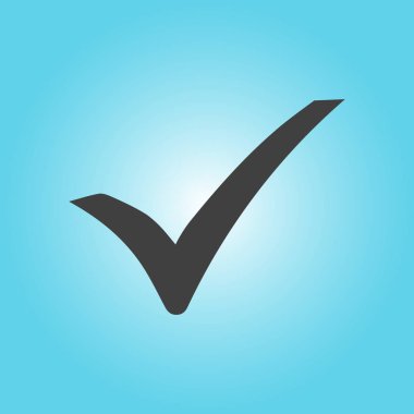 Onay kutusu düğmesi simgesi. Onay işareti soyut renk vektör illüstrasyon