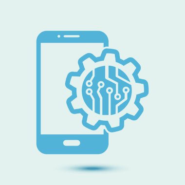Akıllı telefon ayarları simgesi. Renk soyut vektör illüstrasyon