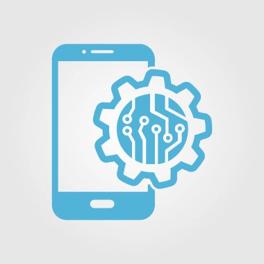 Akıllı telefon ayarları simgesi. Renk soyut vektör illüstrasyon