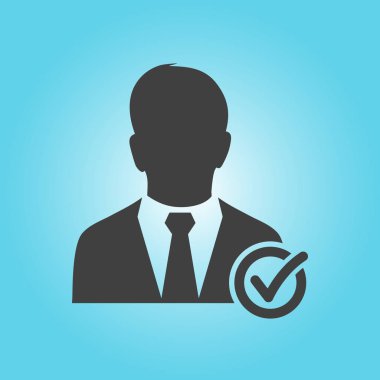 Kullanıcı işareti simgesi. Düz tasarım stili.