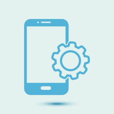 Akıllı telefon ayarları simgesi. Renk soyut vektör illüstrasyon