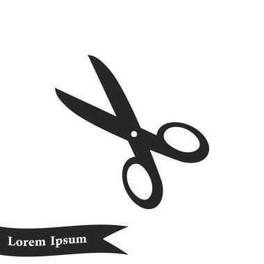 Makas simgesi. Düz tasarım. Vektör renk illüstrasyon