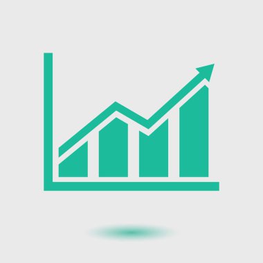 Grafik grafik simgesi. Diyagram sembolü. Renk vektör illüstrasyonu