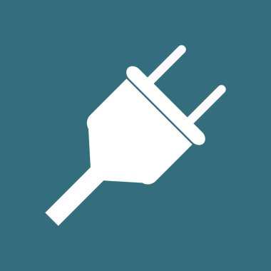 Vektör elektrik fişi web düz simgesi. Renk illüstrasyonu