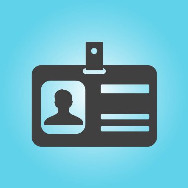 Kimlik kartı simgesi. Düz tasarım stili vektör illüstrasyon