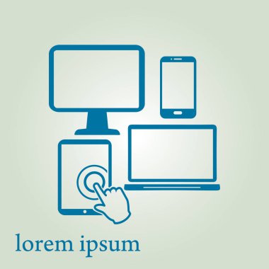 Akıllı telefon bilgisayar tablet netbook sembolü. Düz tasarım.