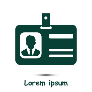 Kimlik kartı simgesi. Düz tasarım stili vektör illüstrasyon