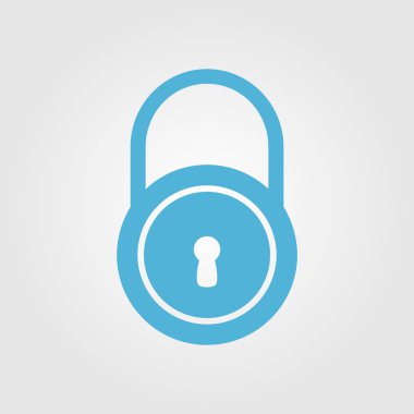 Simgeyi kilitleyin. Düz tasarım tarzı. Vektör renk illüstrasyon