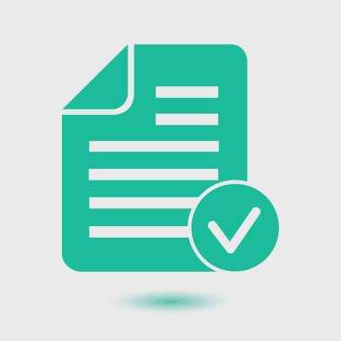 Belge listesi vektör simgesi. Düz tasarım renk vektör illüstrasyon.