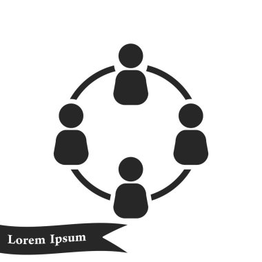 Sosyal ağ tek simgesi. Sosyal bağlantılar ağı.