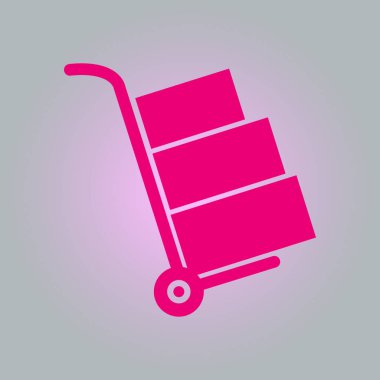 Kutuları simge kamyonla. El kamyon işareti simgesi.