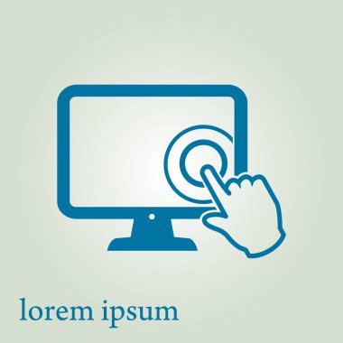 El imleci işareti simgesi. El işaretçisi sembolü. Vektör renk illüstrasyon