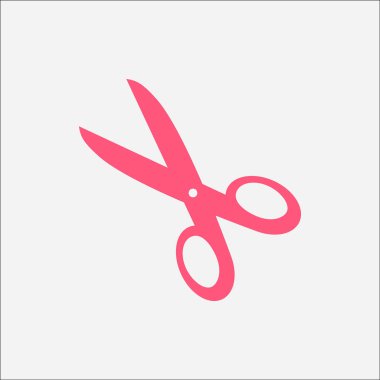 Makas simgesi. Düz tasarım. Vektör renk illüstrasyon