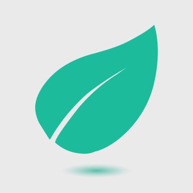 Yaprak simgesi. Taze doğal ürün. Renk vektör illüstrasyonu