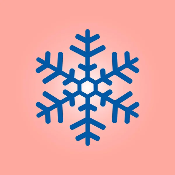 Sneeuwvlok Pictogram Nieuwjaar Decoratie — Stockvector