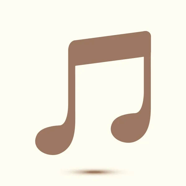 Icône Note Musique Symbole Musical Style Conception Vector Flat — Image vectorielle