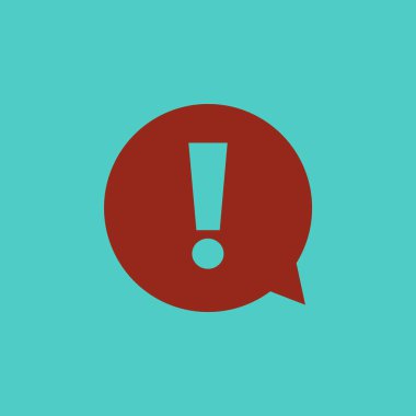 Dikkat sembolü. Düz tasarım tarzı. Vektör çizimi