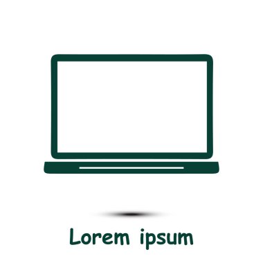 Soyut dizüstü bilgisayar simgesi, vektör çizimi