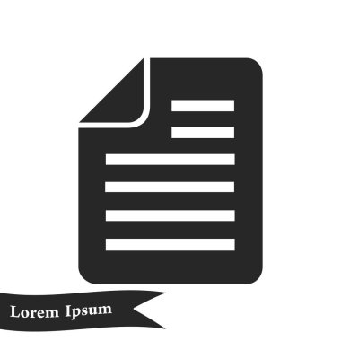 Belge listesi vektör simgesi. Düz tasarım renk vektör illüstrasyon.