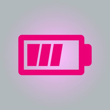 Pil şarj simgesi vektörü. Düz tasarım tarzı. Vektör renk illüstrasyon