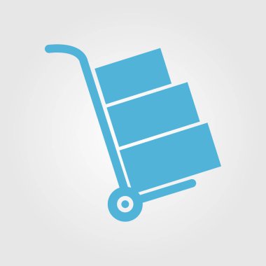 Kutuları simge kamyonla. El kamyon işareti simgesi.