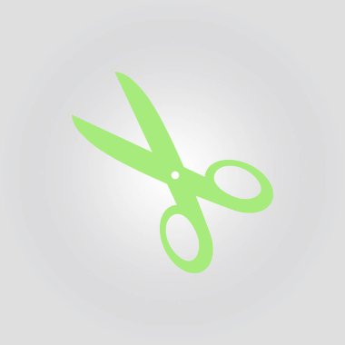 Makas simgesi. Düz tasarım. Vektör renk illüstrasyon