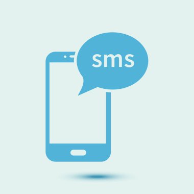 Sms sohbet simgesi. Soyut renk vektör illüstrasyonu