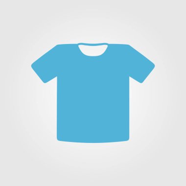 T-shirt işareti simgesi. Giysi sembolü. Düz tasarım stili.