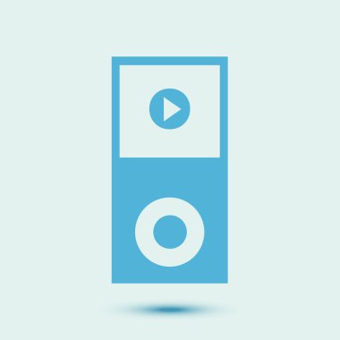 taşınabilir kitle iletişim araçları oyuncu simgesi. düz tasarım stili. vektör eps 10.