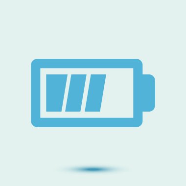 Pil şarj simgesi vektörü. Düz tasarım tarzı. Vektör renk illüstrasyon