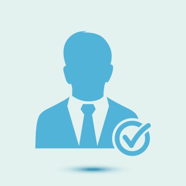 Kullanıcı işareti simgesi. Düz tasarım stili.