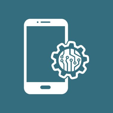 Akıllı telefon ayarları simgesi. Renk soyut vektör illüstrasyon