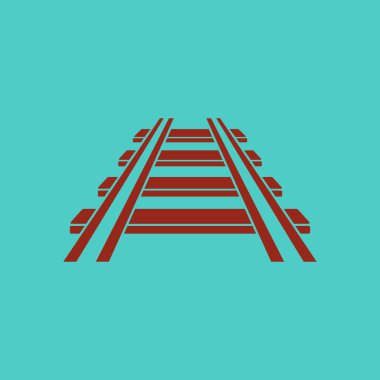 Demiryolu simgesi. İşareti tren. Parça yolu sembolü.  