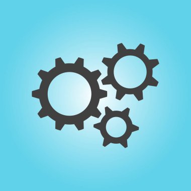 Soyut dişliler vektör simgesi. Düz stil. 